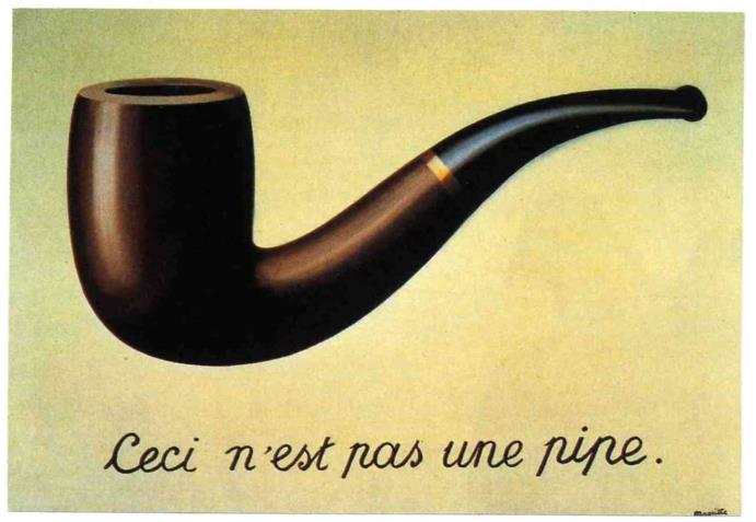 118 yorumu özetle şu: Magritte iki dille (görsel dille sözel dille birbirini iptal ettirmiştir. Peki, gerçekten öyle miş?