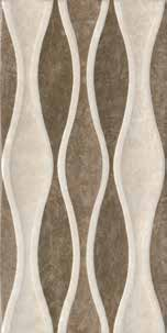 Os - Gris 30x60cm / 12"x24" RP-8175 Dalga Dekor Bej - Kahve / Wavy Decor