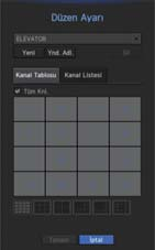 DÜZEN Canlı ekranda, her kanal için düzeni ayarlayabilirsiniz.