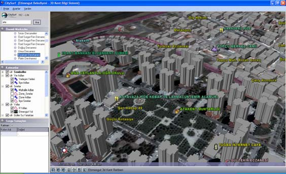 Yeni nesil üç boyutlu coğrafi bilgi sistemi görüntüleyicisi CitySurf SHP ve TAB formatı oldukça basit, standart ve genel olarak kabul gördüğünden belediye ve kurumlar tarafından eldeki veriler