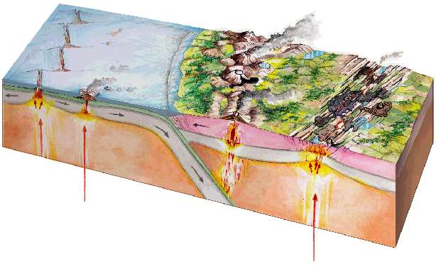 Okyanus ortası sırt bazaltları Levha ortası sıcak nokta üzerinde okyanus ortası ada bazaltları Dalma-Batma kuşağı Bazalt ve andezitleri 3_24 Continental mid-plate Kıta içi rift