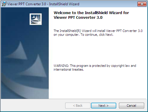 4. İzleyici Kullanılması 2. Menü penceresi üzerinde "Viewer PPT Converter 3.0" üzerini tıklayınız. Kurulum başlayacaktır. Kurulum tamamlandığında, Hoşgeldiniz penceresi görüntülenir.