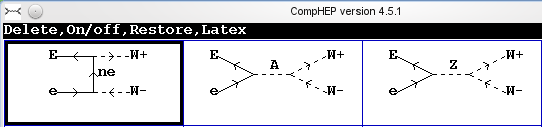 Örnek: e e W W süreci + - + - CompHEP, sembolik çalıştırma'da genlik 2 ifadelerçalıştırma ini hesaplar ve çıktıyı Reduce/Mathematica dosyası olarak yazar.