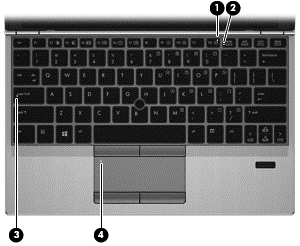 Işıklar Bileşen Açıklama (1) Kablosuz ışığı Yanmıyorsa: Kablosuz yerel ağ (WLAN) aygıtı ve/veya Bluetooth aygıtı gibi bir tümleşik kablosuz aygıt açıktır (yalnızca belirli modellerde).