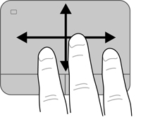 Hareketi ters çevirmek için, sağ işaret parmağınızı saat 3 konumundan saat 12 konumuna doğru hareket ettirin. NOT: Döndürme, fabrikada devre dışı bırakılmıştır.