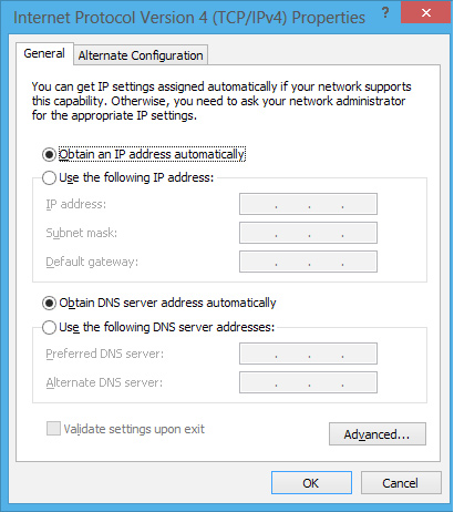 Obtain an IP address automatically (Otomatik olarak bir IP adresi al)'a dokunun ve