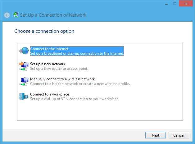 7. Network and Sharing Center (Ağ ve Paylaşım Merkezi) penceresine geri dönün ve ardından Set up a new connection or network (Yeni bir bağlantı ya