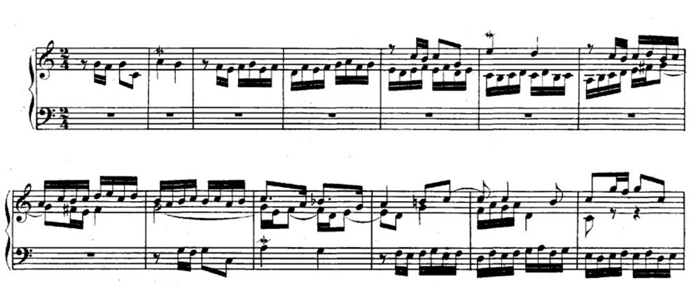 JOHANN SEBASTIAN BACH IN KLAVSEN ESERLERİNDE ANLATIM ÜSLUBU Şekil 20. Bach, BWV 870, İyi Düzenlenmiş Klavye, 2. Cilt, No. 1, Do Majör PrelüT (URL 6). Şekil 21.