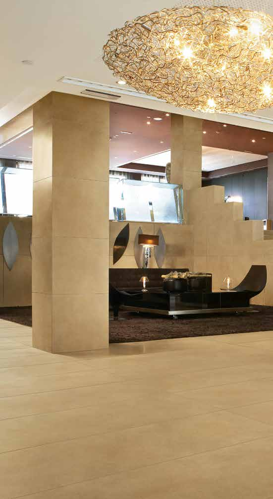 134 Kalebodur Luxury Cement Tasarıma ince ve estetik dokunuş An elegant and aesthetic touch of design Bir karonun güçlü ve dayanıklı olduğunu en güzel ifade eden serilerden biri Luxury Cement,