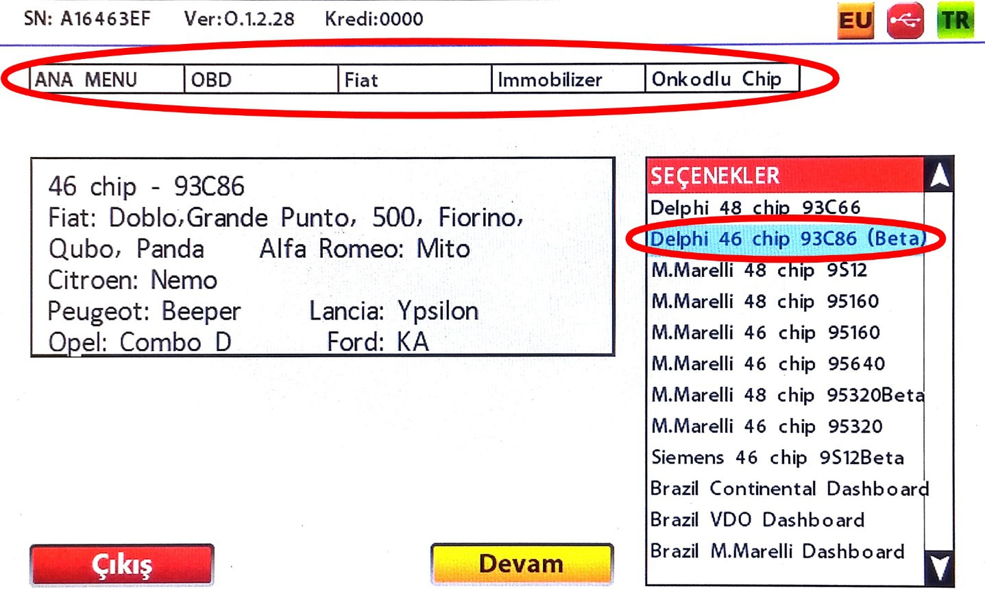 Bu pencereden sonra eğer aracın çalışan anahtarı var ise onunla kontağı açıp ekran yönlendirmelerine göre devam edebilirsiniz ya da hiç çalıştıran anahtarı yok ise kontağı yeni