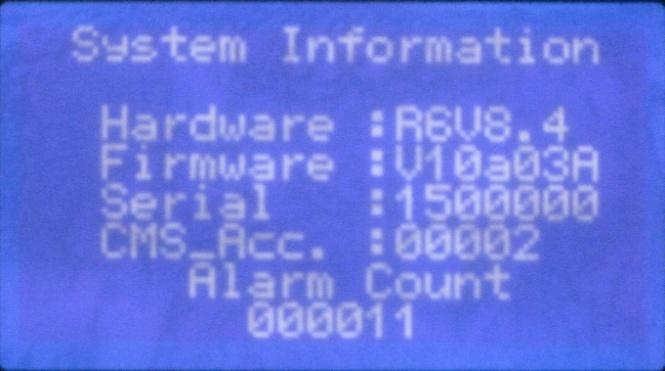 3.3.8 Sistem Bilgisi (System Information) Sistem bilgisi, panel versiyonunu, seri numarasını, yazılım versiyonunu ve alarm sayısını gösterir.