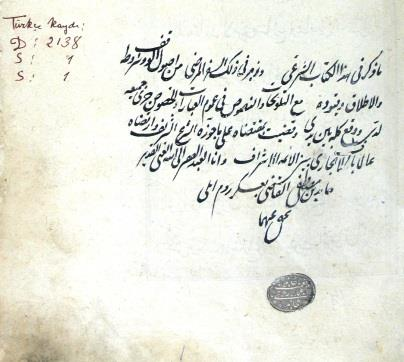 5. Haseki Gülnûş Valide Sultan Vakfiyesinden Kadı Tasdik Sayfası Tâlik Hattı Talik yazının olgun örneklerinin de yer aldığı eserlerde bu yazı çeşidini genelde kadı