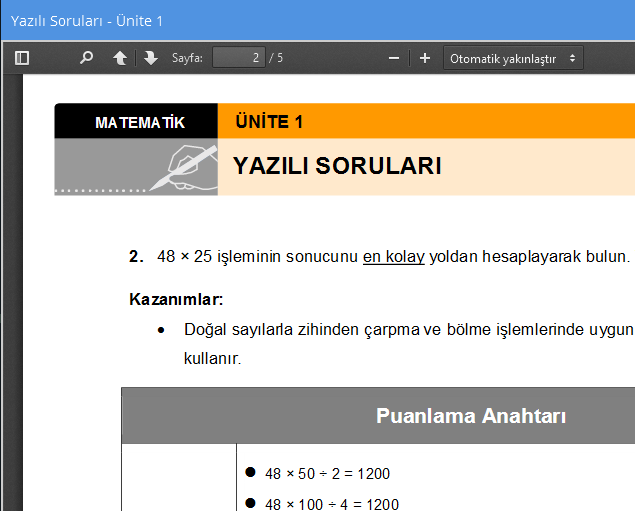 Yazılı ve Çalışma Sorularına