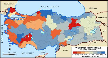 (% 5.273), Burdur (% 5.154) illeri en fazla net göç alan iller değildir.