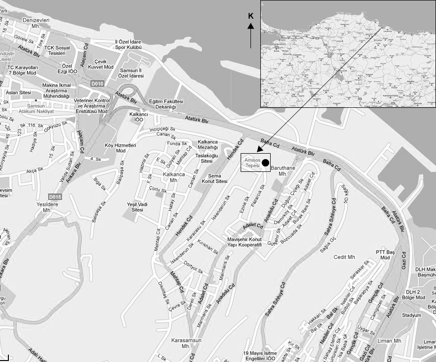 Akca ve Gündoğdu 207 Şekil 1. Çalışma alanı yer bulduru haritası. Figure 1. Location map of the study area. olmak üzere, iki dönemde toplanmıştır.