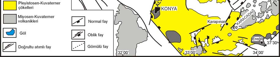 Çemen vd., 1999; Dirik ve Erol, 2003; Dirik vd., 2005) (Şekil 3.3).