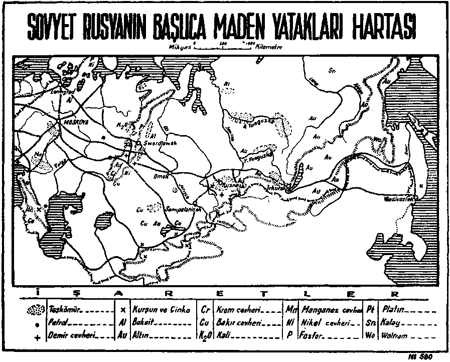 dan ehemmiyeti nazarı itibara alınarak silâhlanma için mühim yeraltı servetlerinden hudutlardan daha uzakta ve düşman istilâsından daha emin mıntakalarda olanlarının işletilmesi ön sırada yer