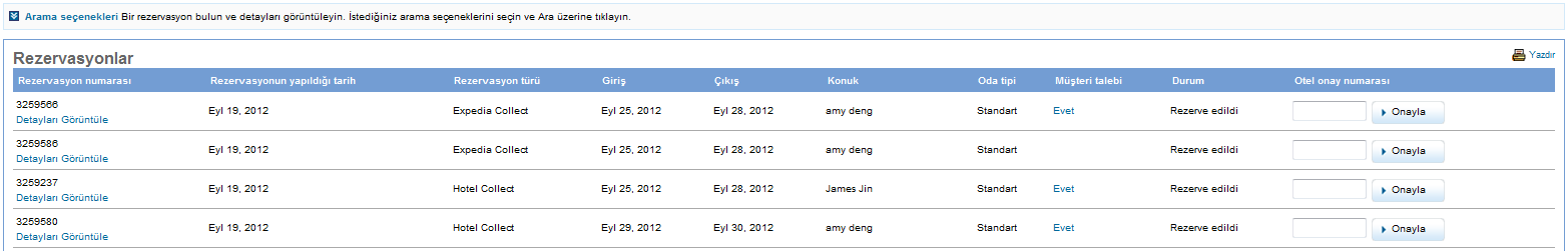 adım: Rezervasyonlarınızı onaylayın Hem hem rezervasyonlar Partner Central'da onaylanmalıdır.