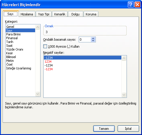 Excel Sayfasında : Hücre biçimlendirden ADET alanını aşağıdaki gibi Sayı formatına çevirilmelidir.