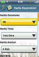 Harita Seçenekleri Harita Görünümü Ayarlama (2B veya 3B) Menü>>Harita Seçenekleri >> Harita Görünümü menüsüne tıklanır. Haritanın nasıl görüntüleneceği seçilir (2B veya 3B).