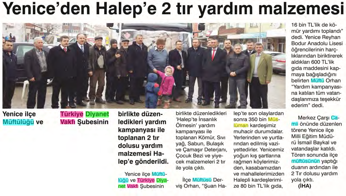 GAZETE BOĞAZ Tarih : 19.1.2017 HAFTADA 6 GÜN YERE.