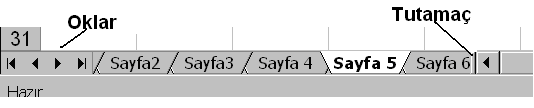 2 Mühendislikte Bilgisayar Uygulamaları 3 olarak görülmektedir. Hangi tablo ile çalışılacak ise tablo sekmelerinde isminin üzeri fare ile tıklanır. Şekil 1.