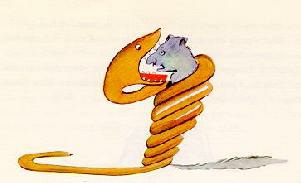 Altı yaşındayken Gerçek Öyküler adlı, balta girmemiş ormanlardan söz eden bir kitapta korkunç bir resim görmüştüm. Boa yılanının bir hayvanı nasıl yuttuğunu gösteriyordu. Resmi yukarıya çizdim.
