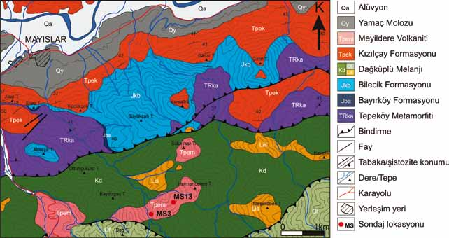 Mayıslar Sahası (Sarıcakaya-Eskişehir) Polimetal Cevherleşmeleri Alterasyon Zonları İçindeki Kuvars ve Kalsitlerde Sıvı Kapanım Verileri Şekil 3. Figure 3.