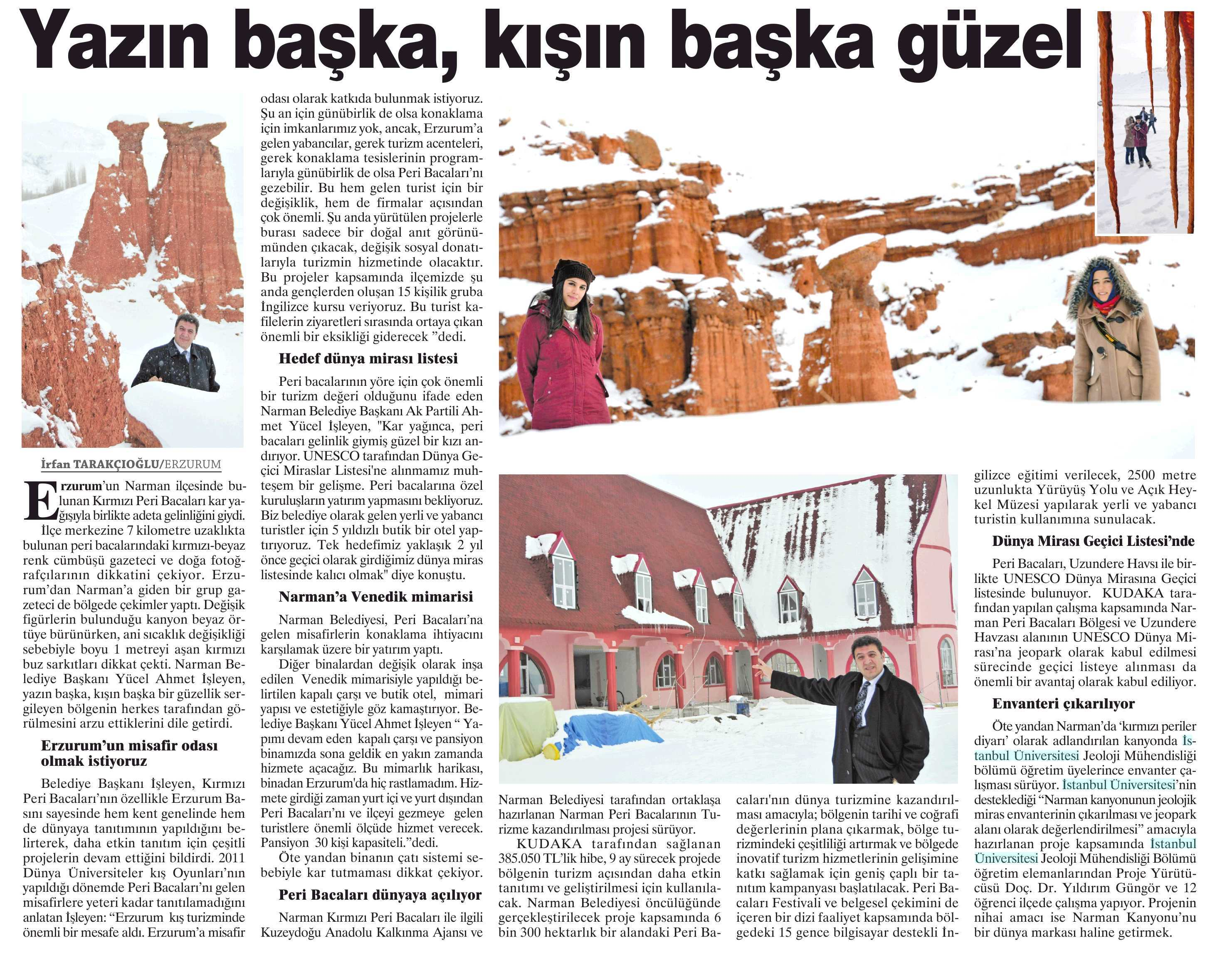 YAZIN BASKA, KISIN BASKA GÜZEL Yayın Adı : Erzurum Pusula Gazetesi Sayfa :