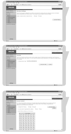 Menu: Security Settings (Menü: Güvenlik Ayarlar ) Security Kablosuz model fonksiyonunu etkinlefltir veya devre d fl b rak r.