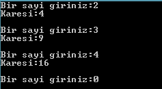23 Örnek7: 0 girilene kadar, girilen