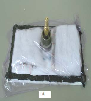 Cam keçe üstüne vakum valf bağlantısı yerleştirildikten sonra sistem yüksek sıcaklığa dayanıklı torbalar içerisine yerleştirilmiş ve sıcak laminasyon işlemine hazır hale getirilmiştir (Şekil 6.9).
