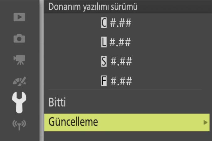 5 Donanım yazılımını güncelleme Fotoğraf makinesinin modeline bağlı olarak, güncelleme sırasında görüntülenen diyalog ve mesajların burada gösterilenlerden farklı olabileceğini unutmayın.