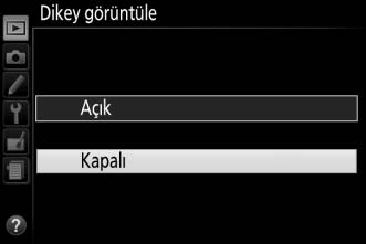 Seçim yapmadan çıkmak için, G düğmesine basın. Aşağıdakilere dikkat edin: Gri olarak görüntülenen menü öğeleri o anda kullanılamaz.