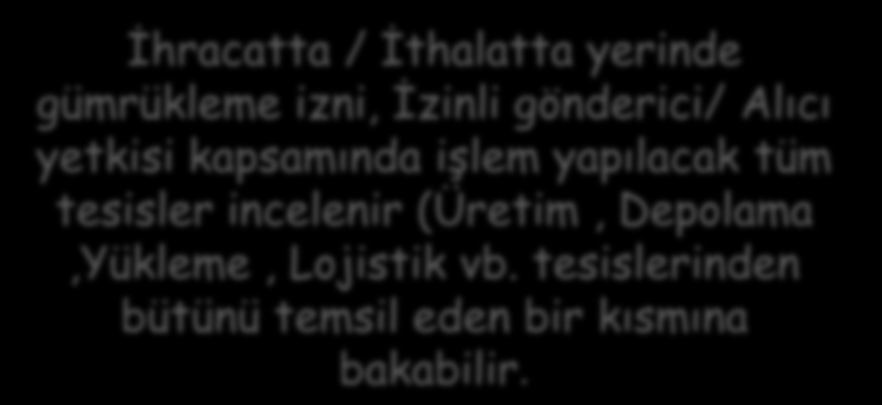 İhracatta / İthalatta yerinde gümrükleme izni, İzinli gönderici/ Alıcı yetkisi