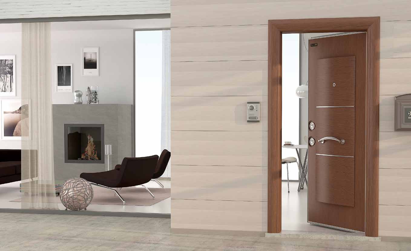 Nobel Door series with Polyvinyl Membrane-Coating Polivinil Membran Kaplama Serisi Kapılar Leaf front face has a special design of polyvinyl membrane coat on MDF in width of 18 mm.