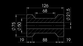 mm / Ø 21,5 mm 0,490 kg 360 713 auçuk/mat/iyah