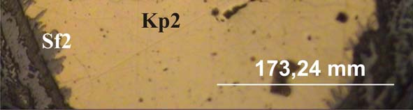 faz) mineralinin kayaçtaki kırıklara yerleşimi (Sf: