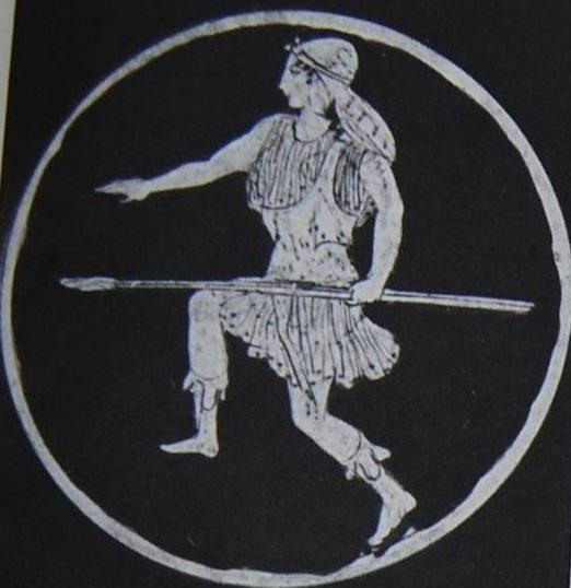 41 2.3.1.2. İkonografisi Fig. 11: Kırmızı figürlü kase, Verona. Tanrıça ikonografik açıdan incelendiğinde genellikle Artemis gibi bir avcı olarak gösterilmektedir.
