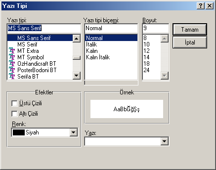 3.2.11.8. Set Text Editor 62 Metin editörüne ilişkin font, boyut, yazı biçemi gibi özelliklerin düzenlenmesinde kullanılır. Bu komutun kullanılmasıyla şekil 3.
