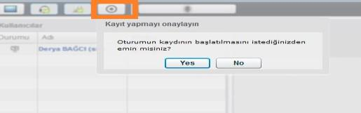 Masaüstü paylaşımı başlat butonuna tıkladıktan sonra Tam Ekran ve Bölge şeklinde 2 seçenek görünmektedir.