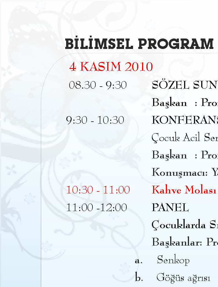 BİLİMSEL PROGRAM 4 KASIM 2010 08.