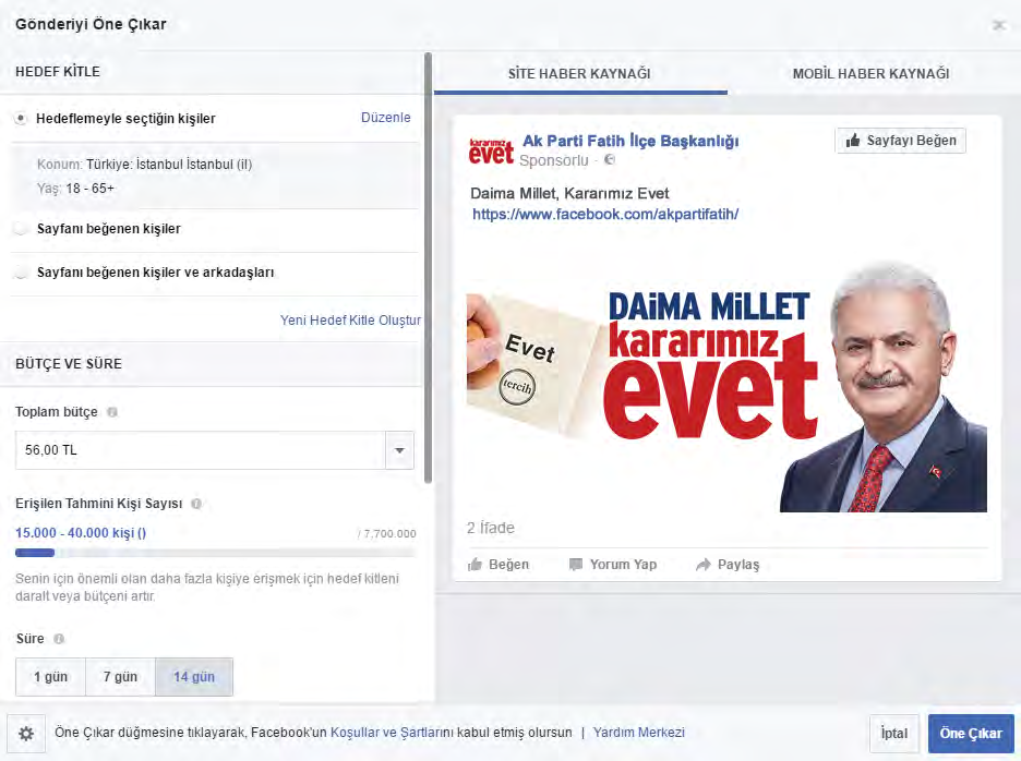 FACEBOOK HAYRAN SAYFASINDA REKLAM VERME İçeriklerini bu sayede Facebook Reklam Alanlarında yayınlayabilirler.