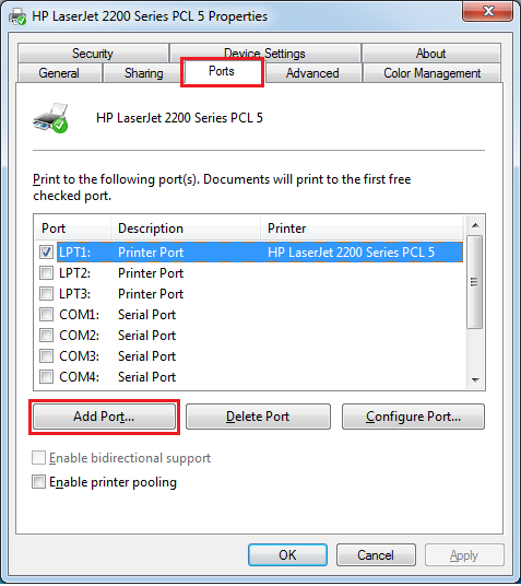 4.2 Windows için LPR ayarı Yazıcı sürücüsünde sağ