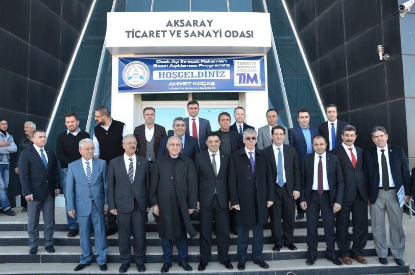 2015 yılı ocak ayı ihracat rakamları Aksaray Ticaret ve Sanayi Odası ev sahipliğinde TİM Başkanı Mehmet Büyükekşi tarafından açıklandı.