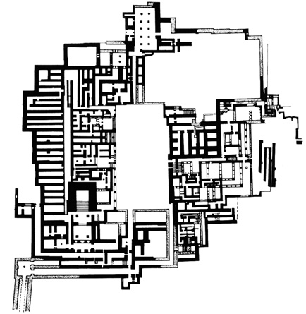 1. Ünite - Ege de Tunç Ça 7 Resim 1.2 Knossos Saray n n plan. Bat Avlusu 1 4 3 9 Orta Avlu 6 8 7 Kaynak: Pomeroy ve di erleri (1999), res.1.1a. 1. Bat Reva (sundurma) 2. Tören Koridoru 3.