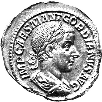 136 Hellen ve Roma Tarihi fiekil 8.1 mparator III. Gordianus un sikke portresi. Kaynak: Breglia (1968), s. 76. yapt ; Do u da Roma egemenli i tekrar tesis edildi (M.S. 243). Ancak III.