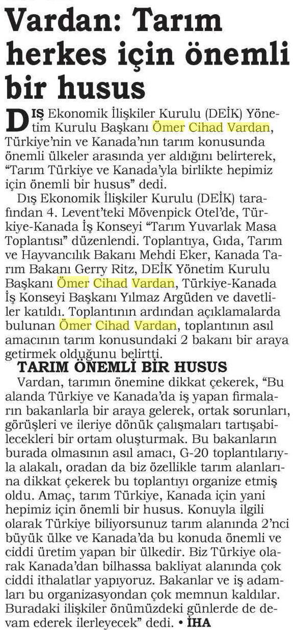 Yayın Adı : Ankara Anadolu Gazetesi Yayın Tarihi : 09.05.
