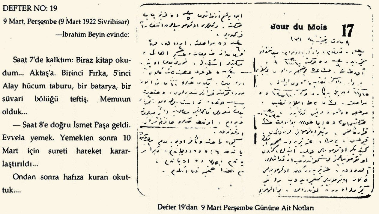 BD N SAN 2013 Atatürk ün Kuran okutturdu una dair kay t düfltü ü not defterlerinden biri Atatürk, cumhuriyeti ilan ettikten sonra 1930 lu y llarda özellikle ramazan aylar nda dönemin tan nm fl haf