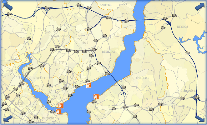 13 Şekil 3.1. İstanbul da yer alan trafik kameralarının yerlerini gösteren harita [1] Resim 3.6.